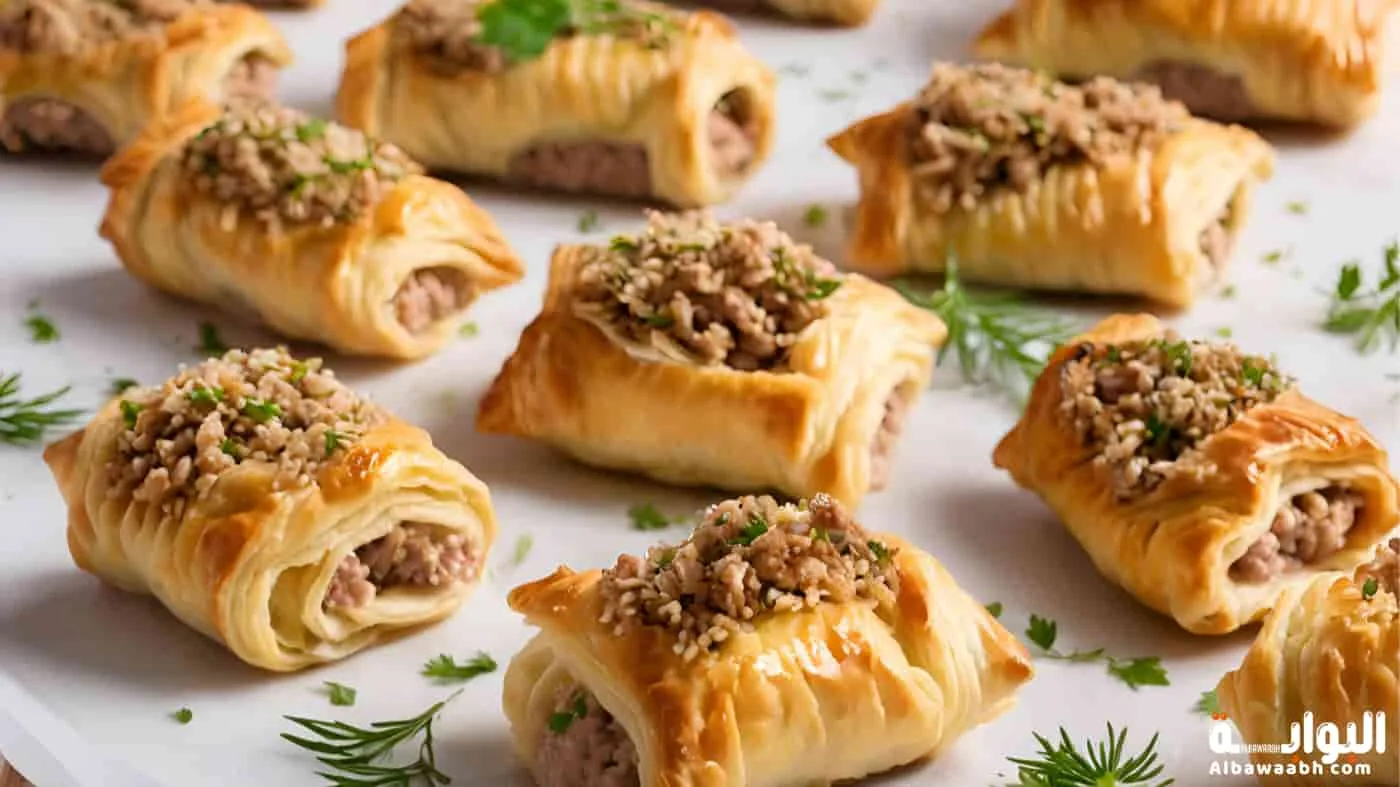 طريقة إحترافية لإعداد رولات اللحم المفروم بالبف باستري