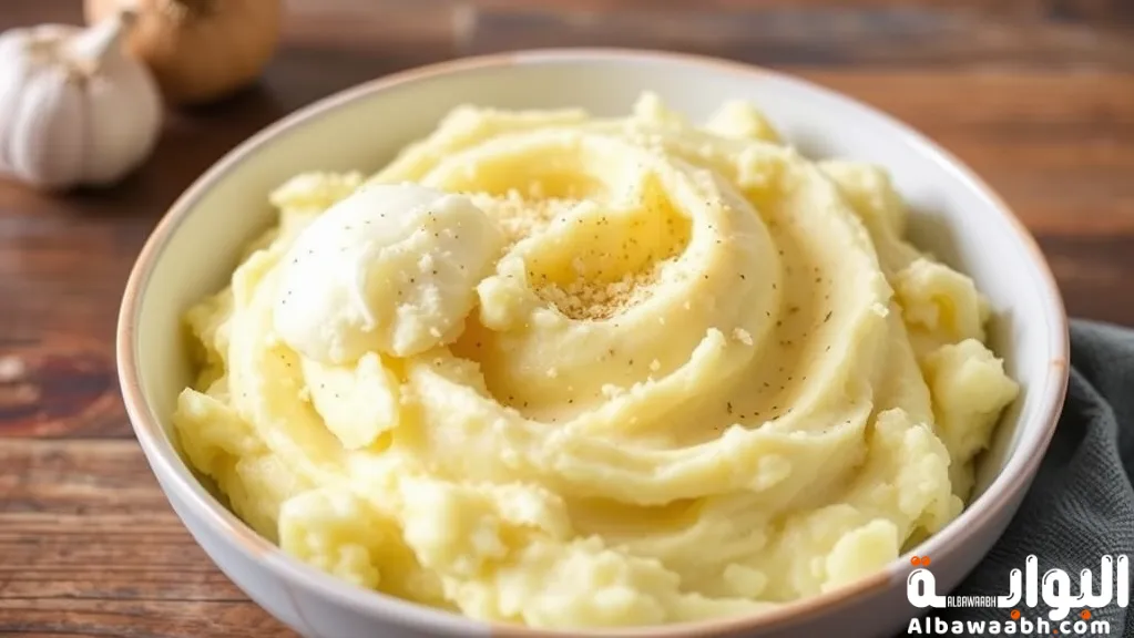 طريقة عمل بطاطا بوريه بالثوم والجبن