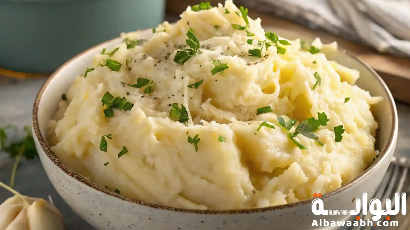 بطاطا بوريه بالثوم