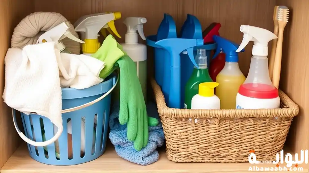 تنظيم أدوات التنظيف