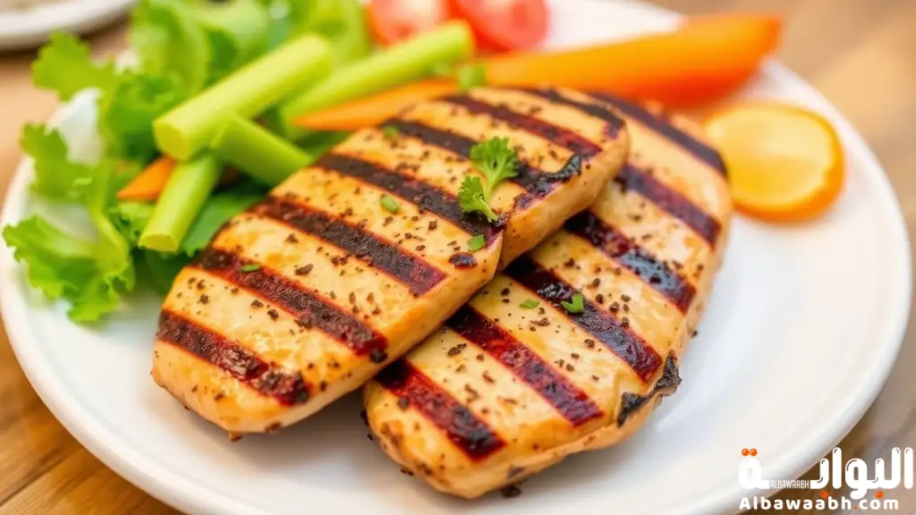 صدور دجاج مشوية دايت