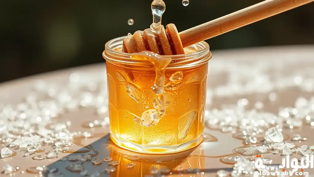 العسل مع الماء البارد