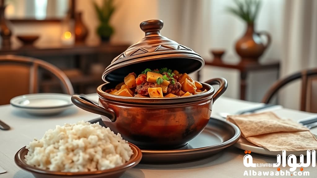 طاجن بامية باللحمة