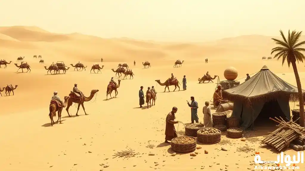 كيف اثرت التجارة عبر القوافل علي اقتصاد شبة الحزيرة؟