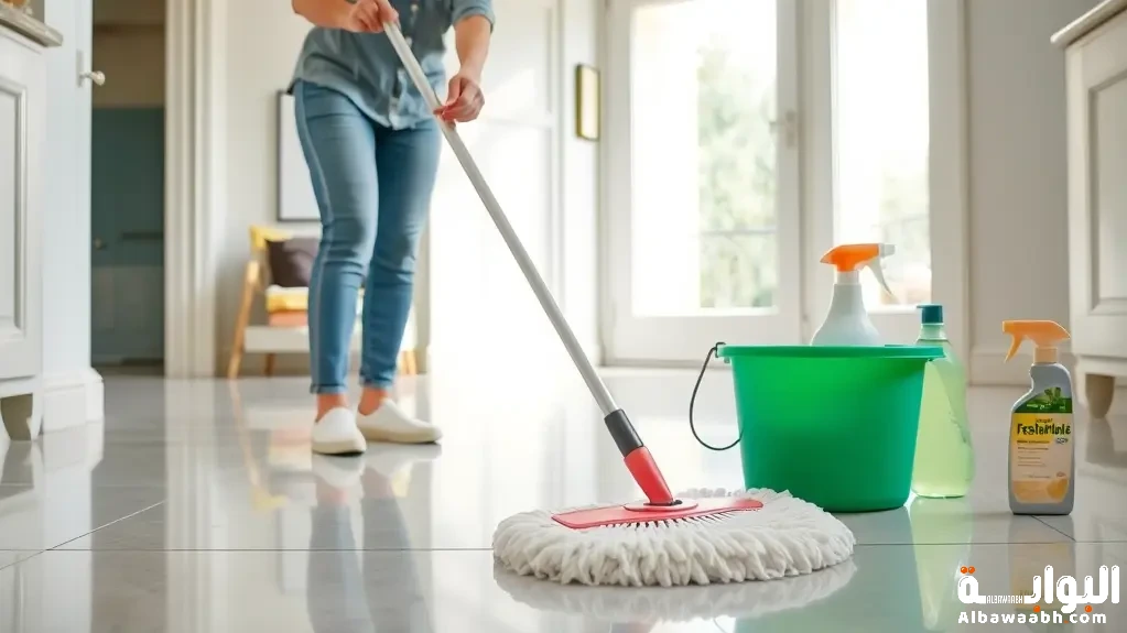 تنظيف الأرضيات في المنزل