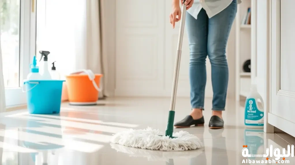 تنظيف الأرضيات في المنزل