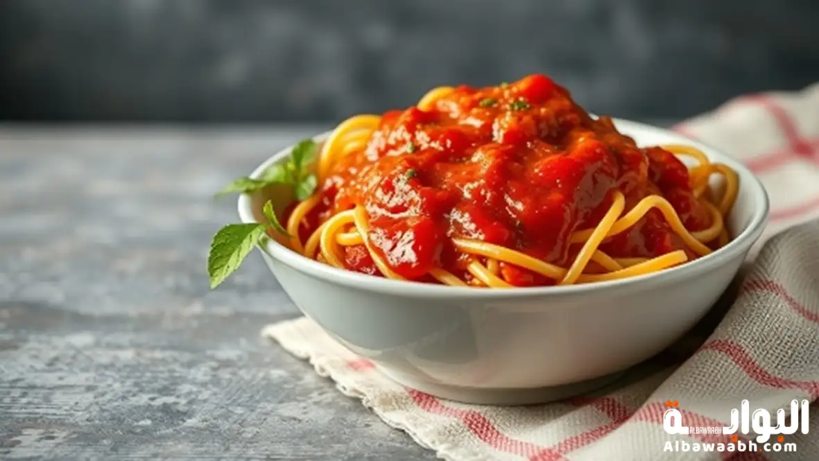 مكرونة سريعة بالصوص الأحمر