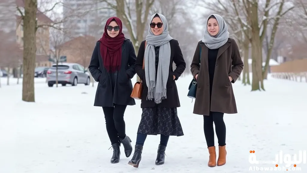 تنسيقات شتوية للمحجبات