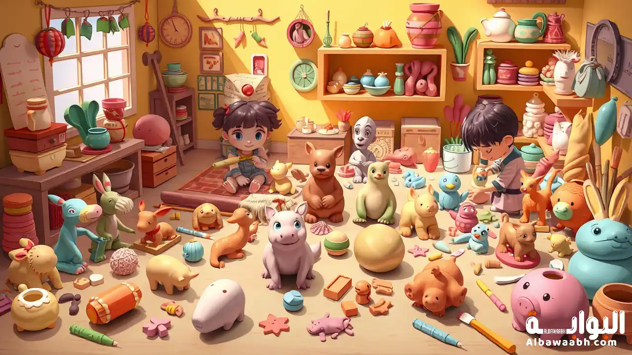 صنع أشكال من الصلصال