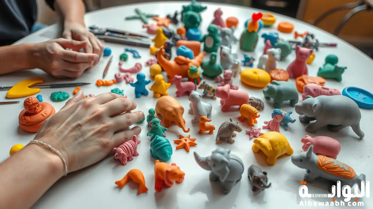 صنع أشكال من الصلصال