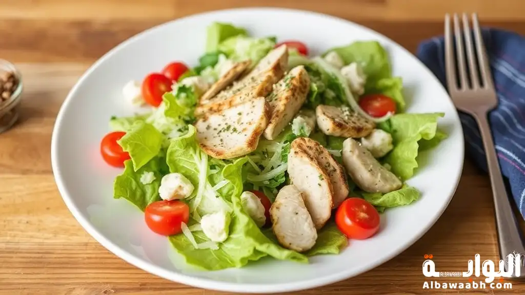 سلطة السيزر بالدجاج