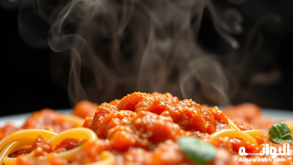 مكرونة سريعة بالصوص الأحمر