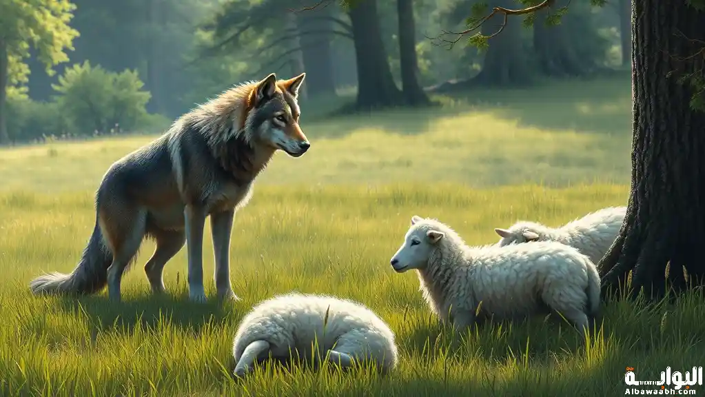 قصة الذئب والخراف السبعة