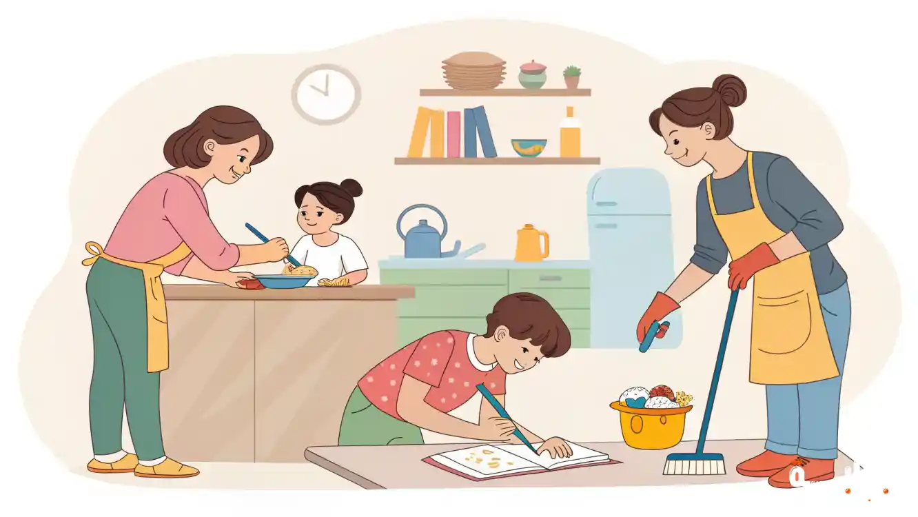 أمثلة على التعاون بين أفراد الأسرة