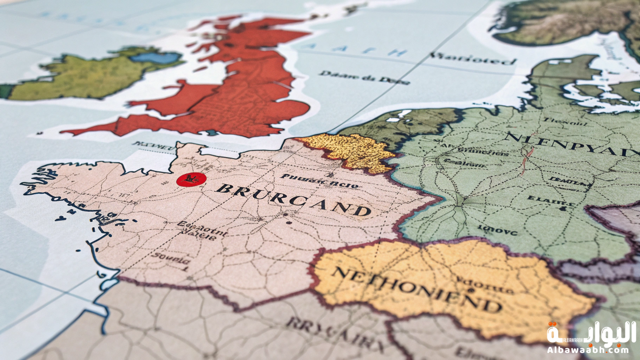 موقع بلجيكا على الخريطة