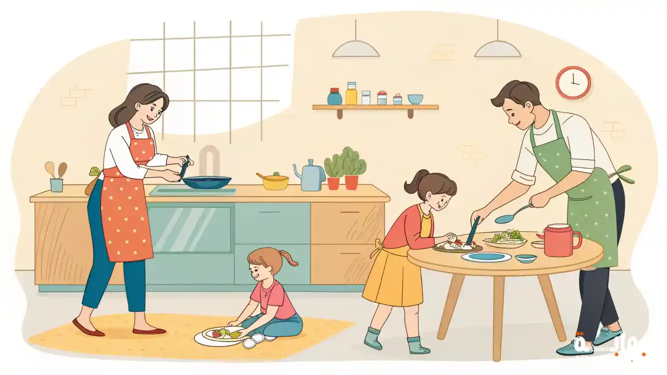 أمثلة على التعاون بين أفراد الأسرة
