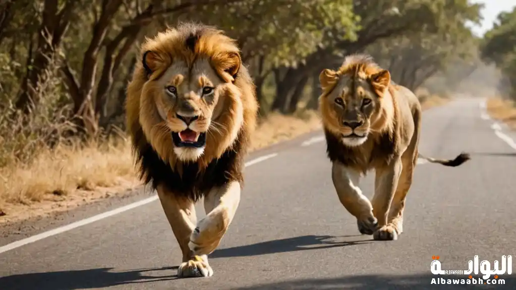 هجوم الأسد في المنام للمرأة