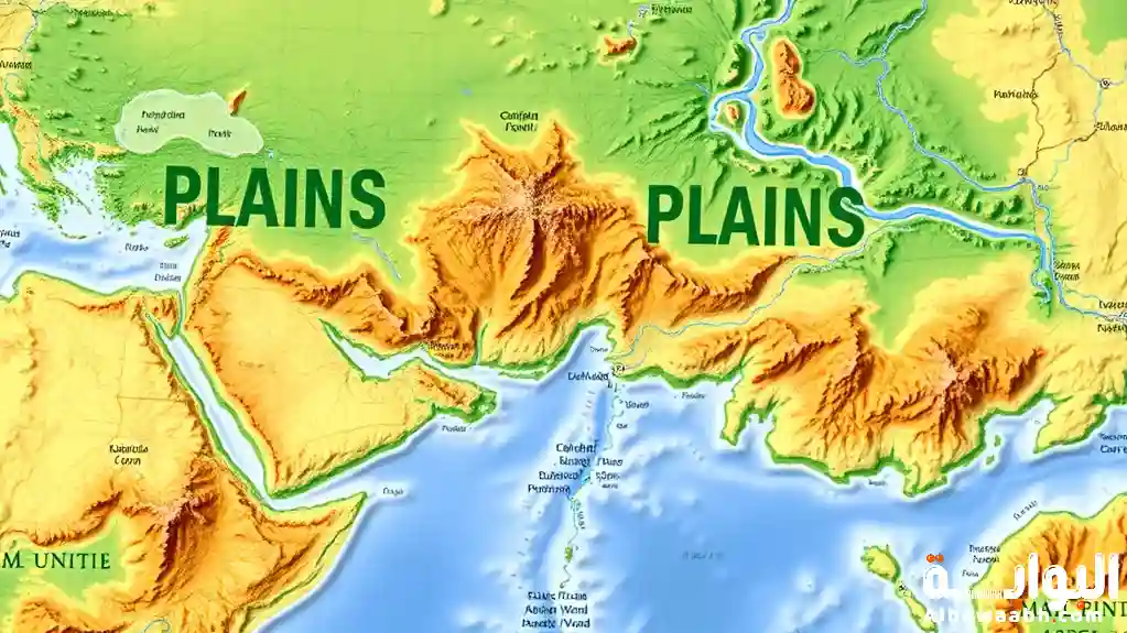 ماذا يمثل اللون الأخضر في الخريطة