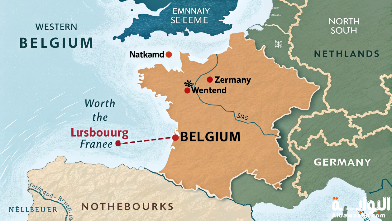 موقع بلجيكا على الخريطة