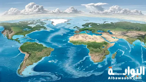 توزيع الماء واليابسة