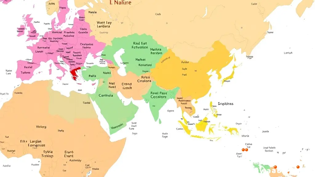 دلالات الألوان في الخريطة 