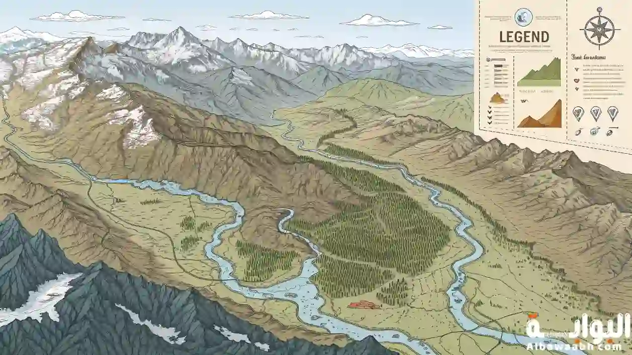 مكونات الخريطة الطبوغرافية