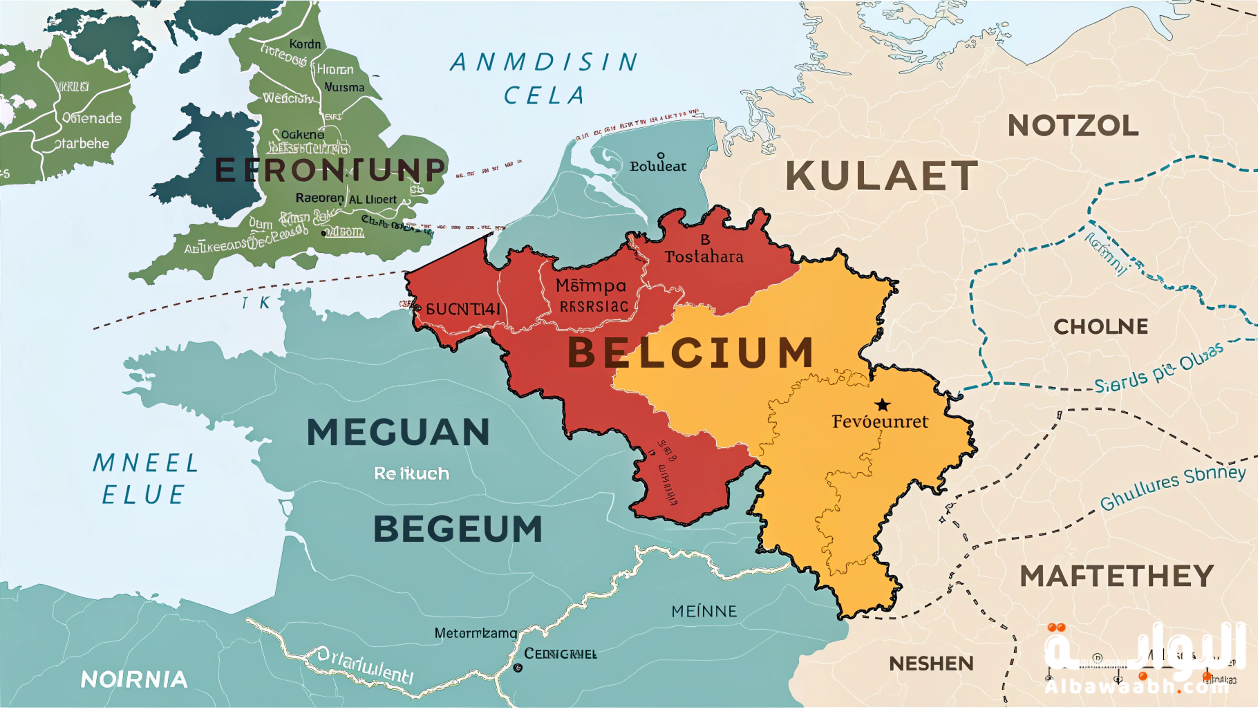 موقع بلجيكا على الخريطة