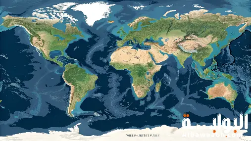 توزيع الماء واليابسة