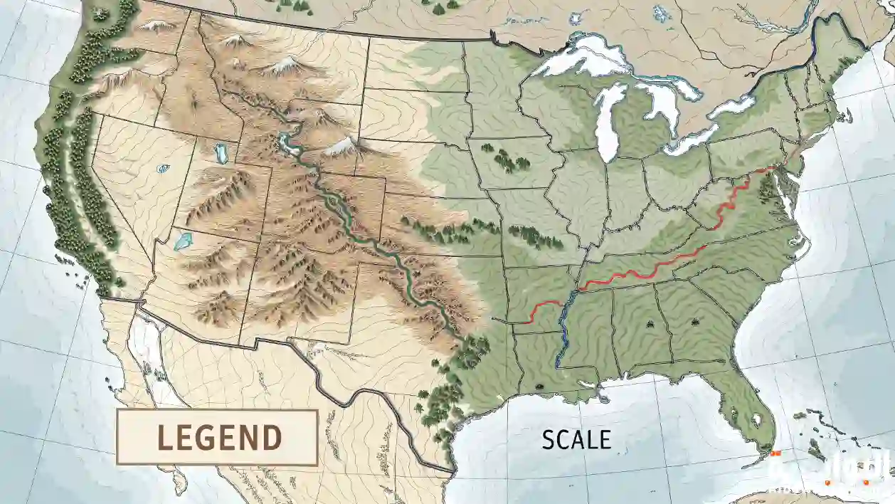 مكونات الخريطة الطبوغرافية