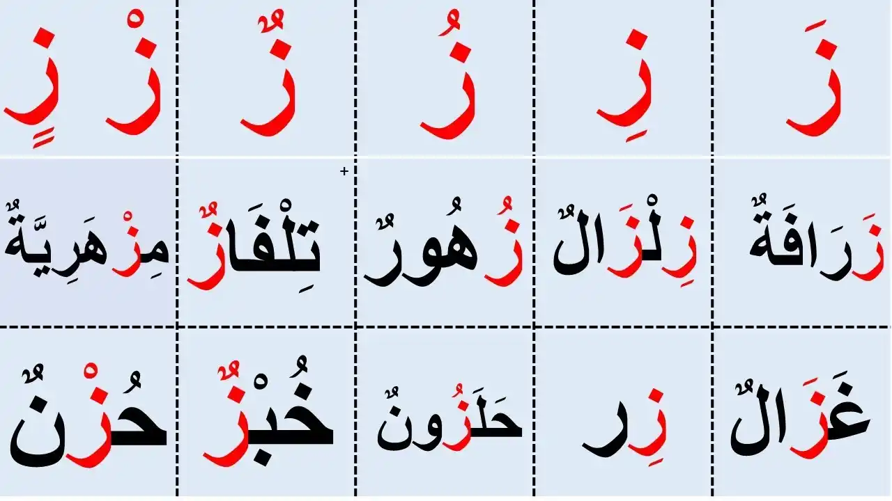كلمات بحرف ز