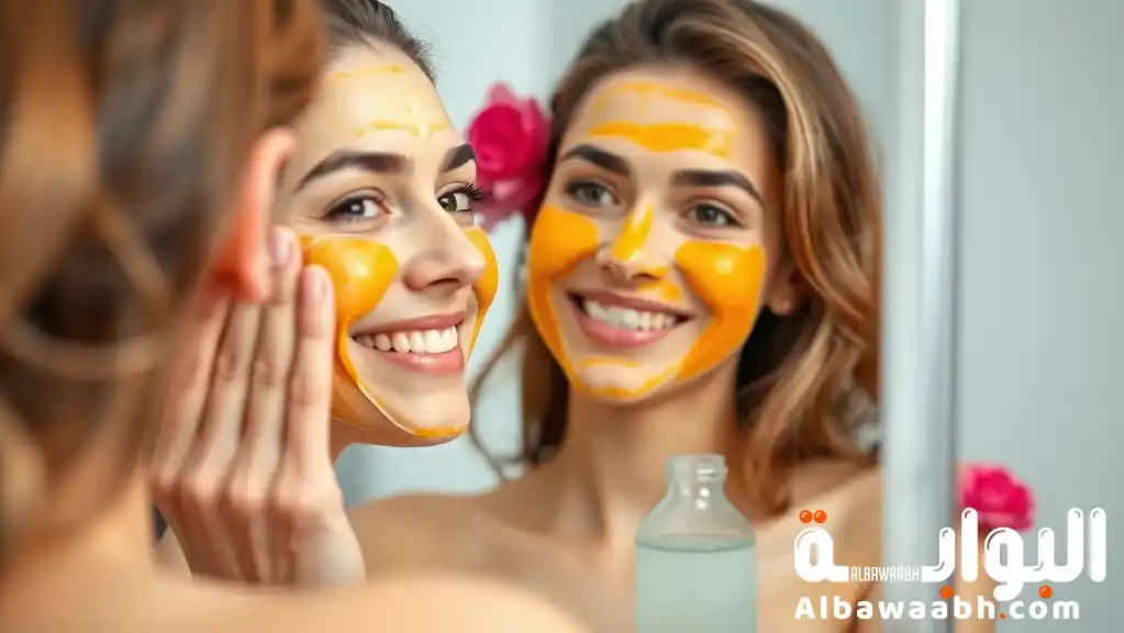 ماسك الكركم مع ماء الورد للبشرة
