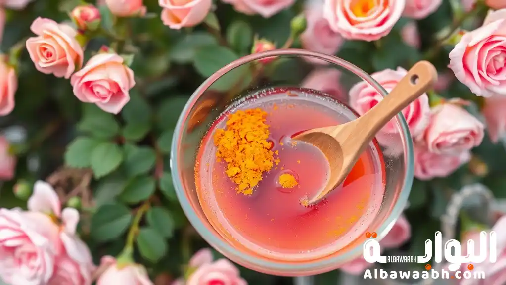 ماسك الكركم مع ماء الورد للبشرة