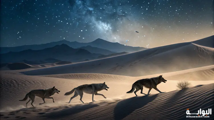 حلم مطاردة الذئاب في الصحراء