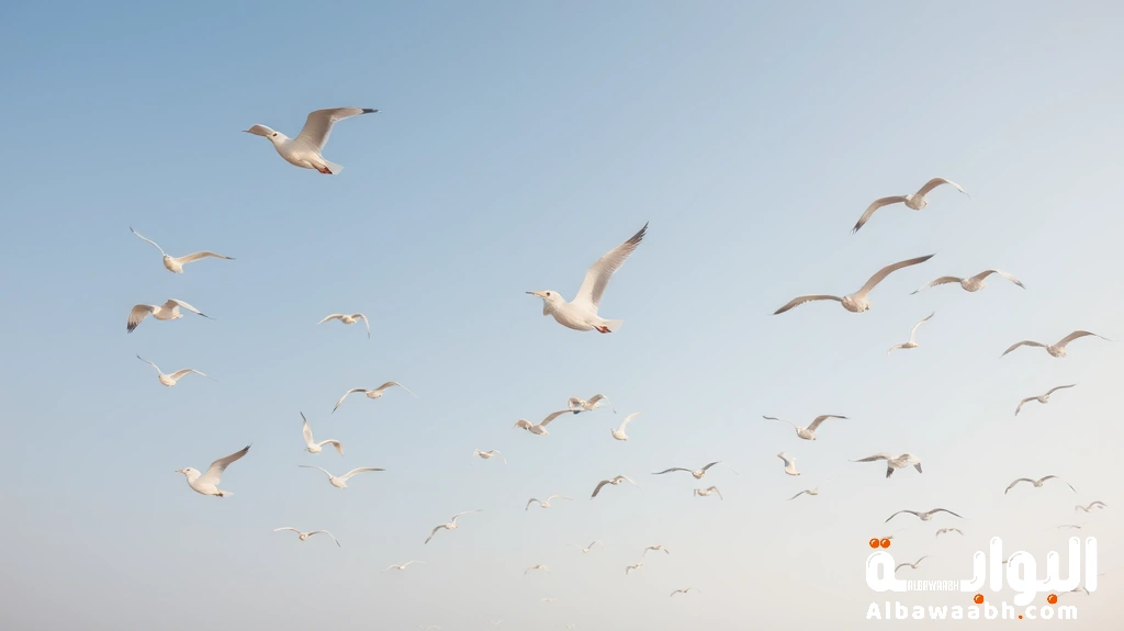 رؤية الطيور البيضاء تحلق فوقك