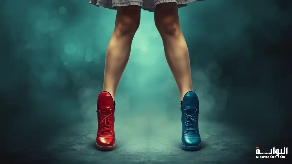 حلم ارتداء حذاء بألوان مختلفة