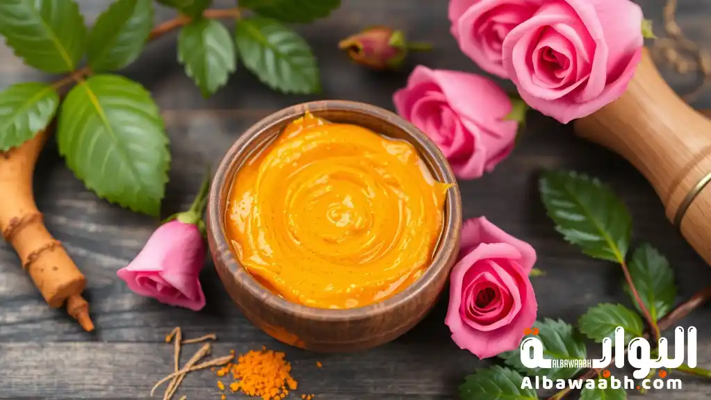 ماسك الكركم مع ماء الورد للبشرة