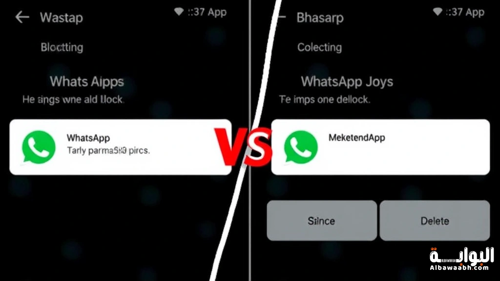 الفرق بين البلوك والحذف في الواتس اب