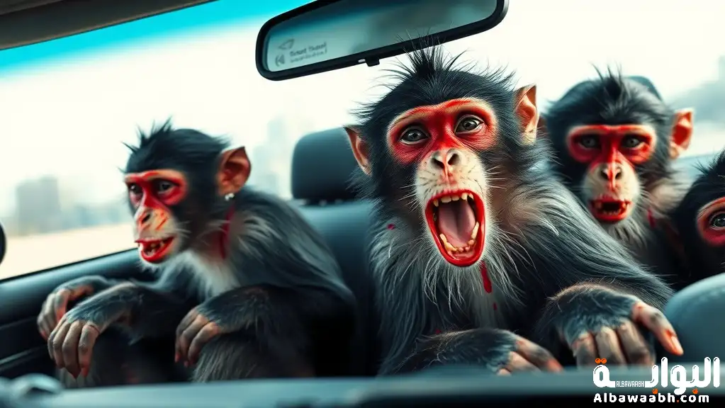 حلم قرود دمويّة في السيارة