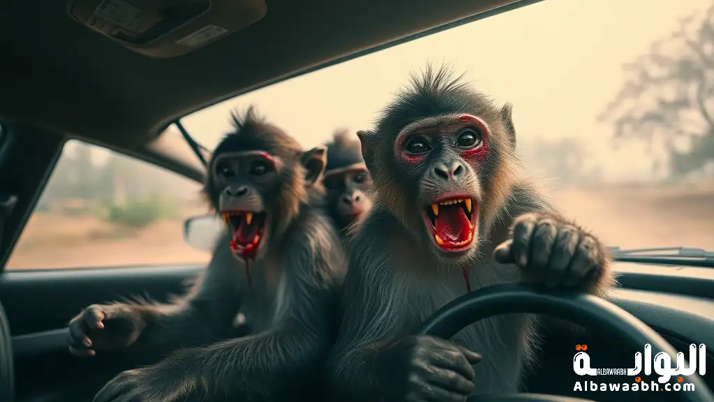 حلم قرود دمويّة في السيارة