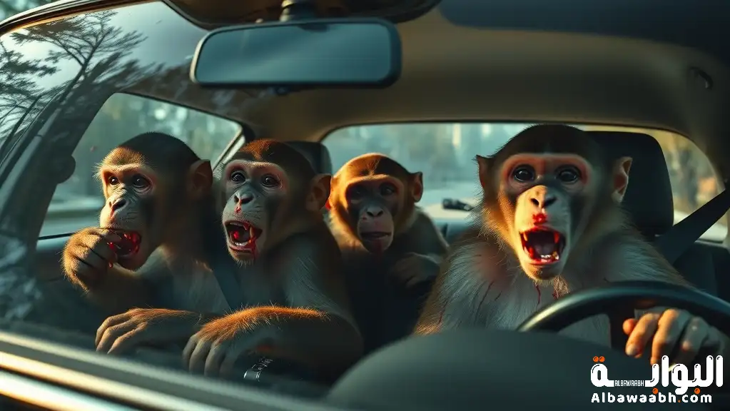 حلم قرود دمويّة في السيارة