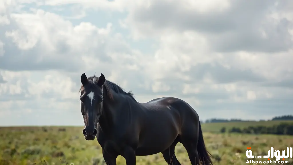 حلم ركوب حصان أسود سريع