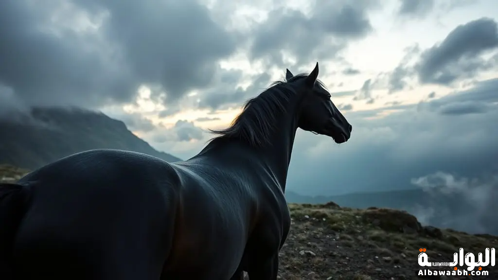 حلم ركوب حصان أسود سريع