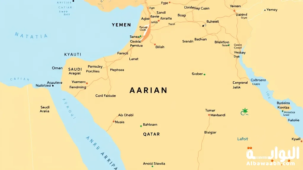خريطة شبه الجزيرة العربية
