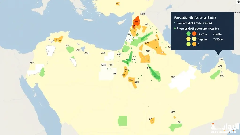 التوزيع السكاني في السعودية