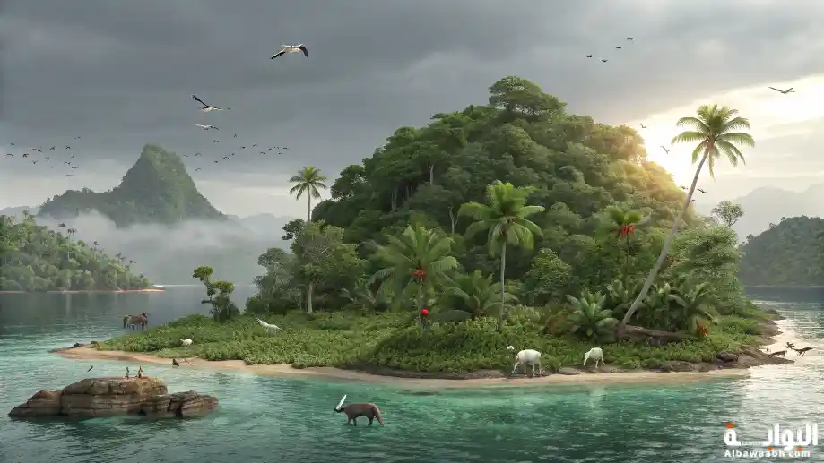 جزر مليئة بالحيوانات النادرة