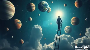 حلم الصعود إلى الفضاء بسلم