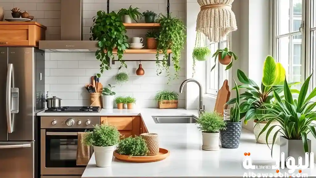أفكار لتزيين المطبخ بالنباتات