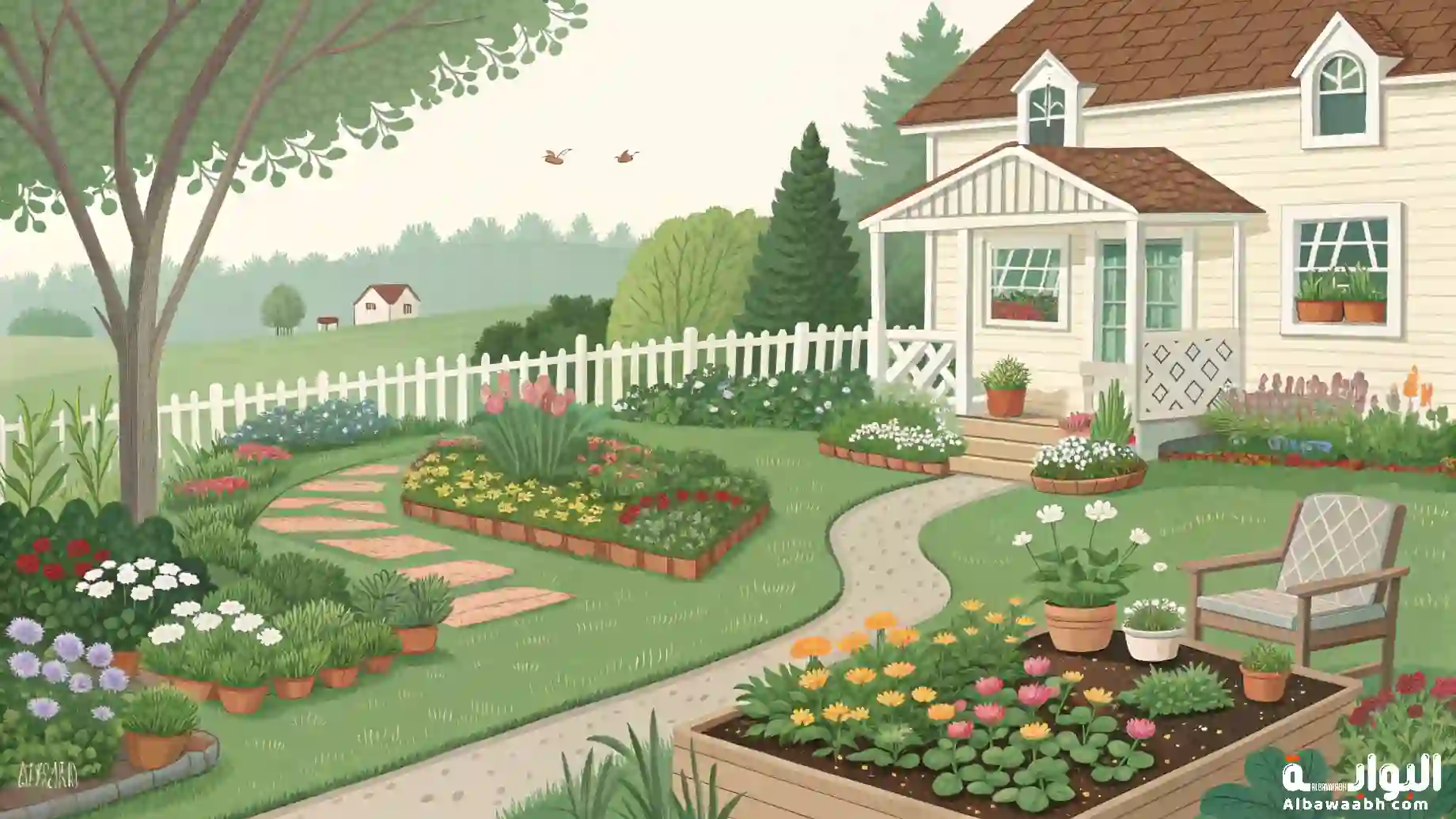 زراعة النباتات في حديقة المنزل