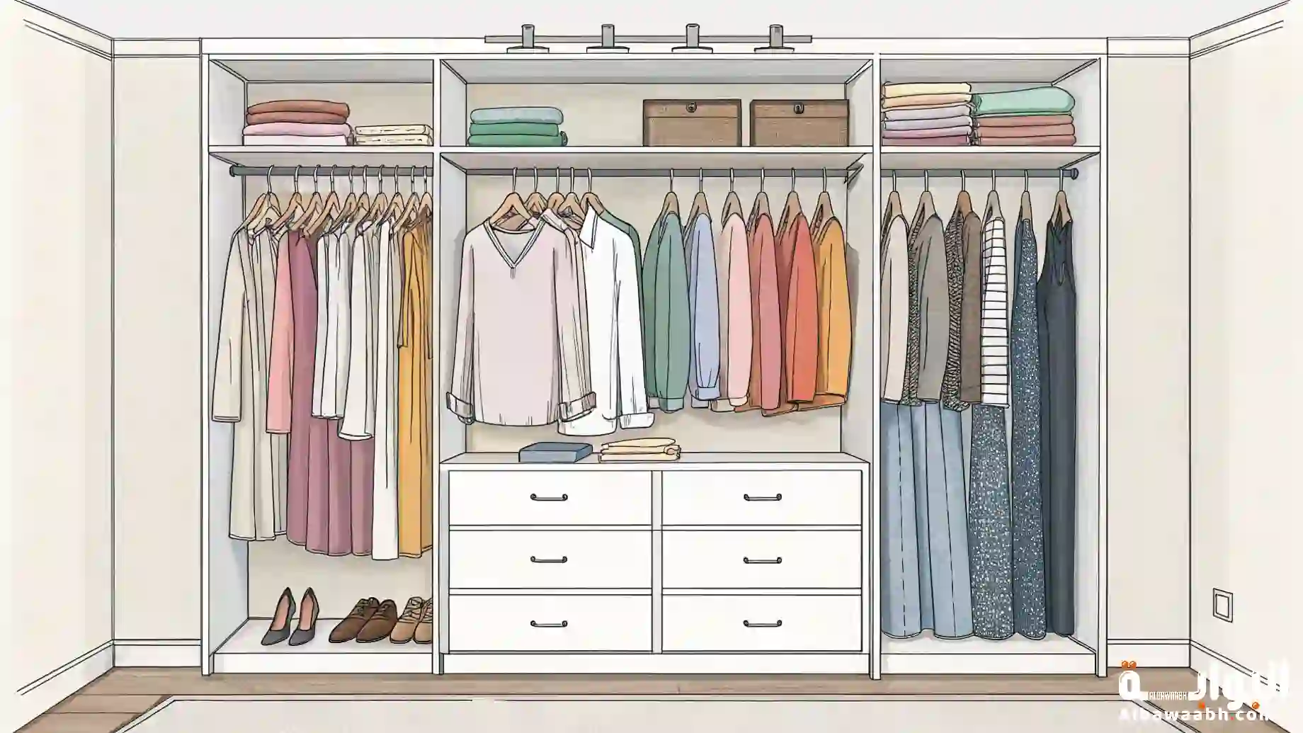 تخزين الملابس بشكل أنيق
