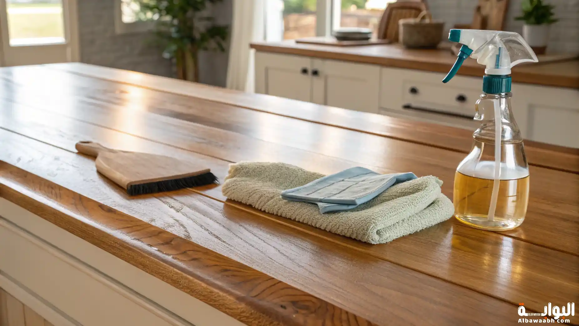 تنظيف الأسطح الخشبية